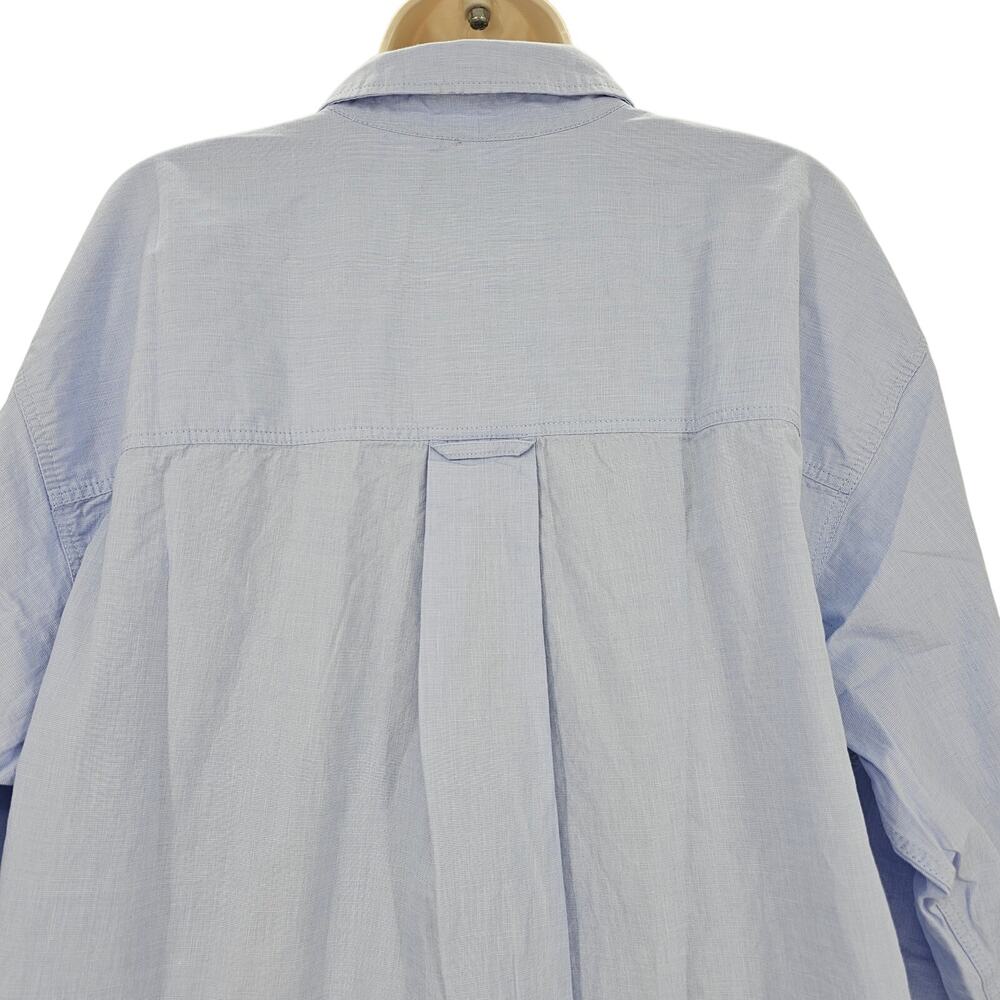 J. Crew Womans size M Etienne Oversized LS Button Up Shirt Blue  BY733 NEW - Picture 5 of 9